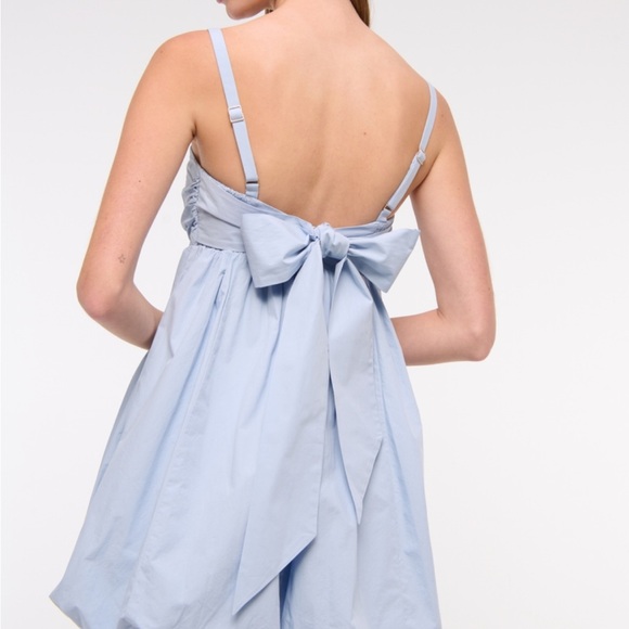 new w tags! abercrombie and fitch baby blue bubble hem ribbon dress - Picture 2 of 6